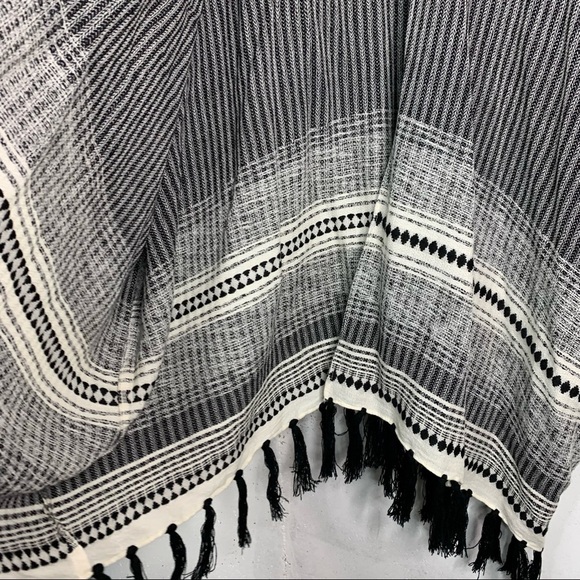 Loft Fringe Kimono Shawl Open Front Cardigan Sweater One Size - Picture 6 of 14